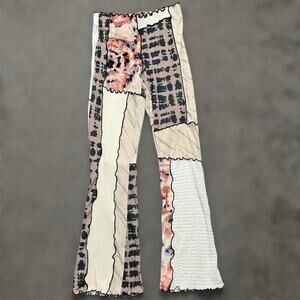 Jaded London Flare Pants 10 Womens Patchwork Velvet Ribbed Festival Hippie Boho